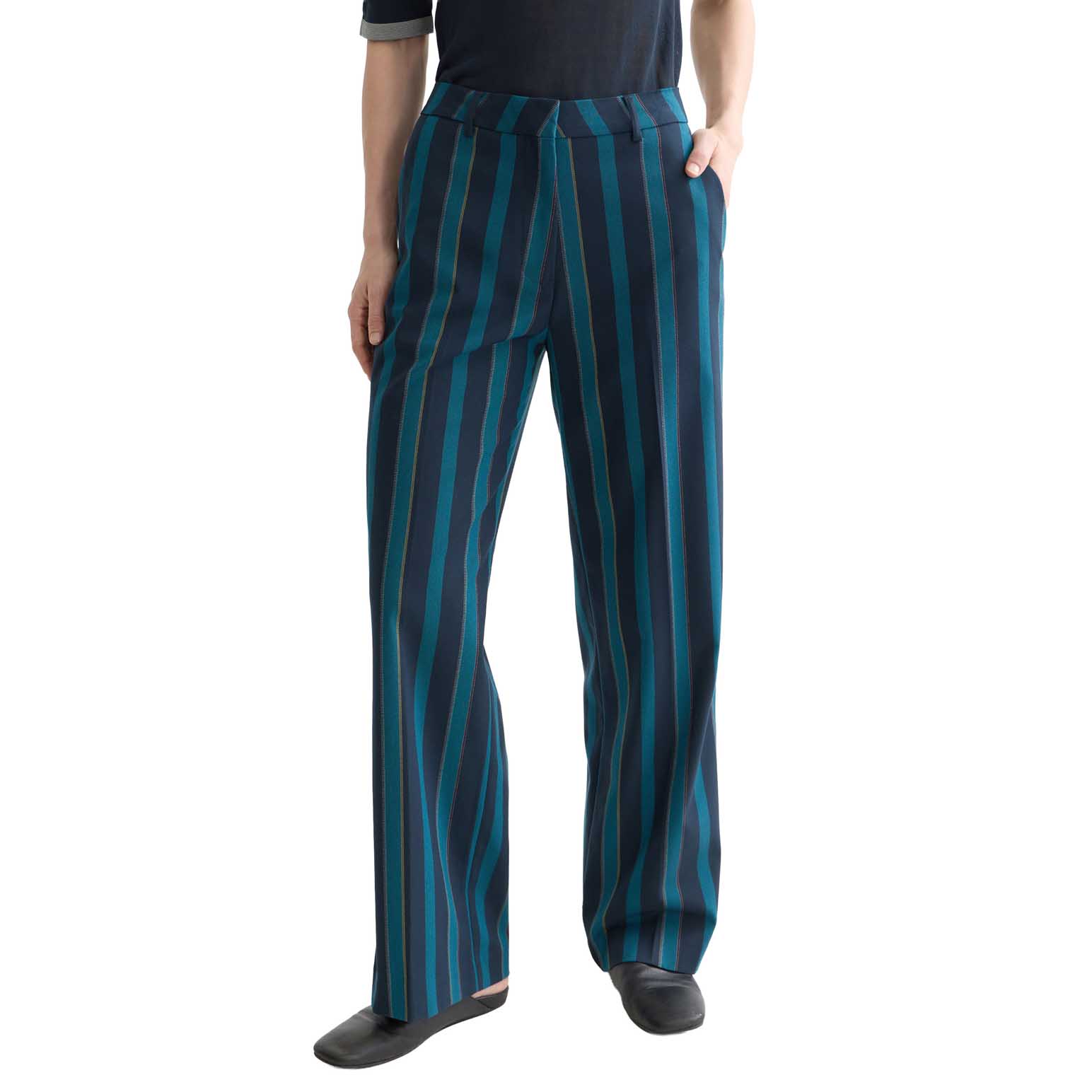 Scotch & Soda Edie High Rise Wide Leg Blanket Stripe Pants